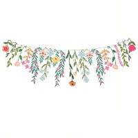Guirlande de fleurs verticales de 3 m
