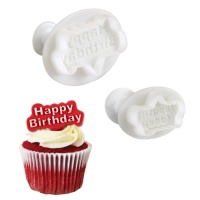 Cutters Happy Birthday avec éjecteur - PME - 2 pcs.