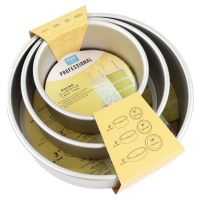 Moule rond en aluminium 25.4, 20.3 et 15.2 x 7.6 cm - PME - 3 pcs.