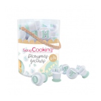 Coupe-lettres et chiffres avec éjecteur de cubes - Scrapcooking - 36 pcs.