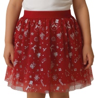 Jupe tutu rouge avec motifs de Noël pour enfants - 30 cm