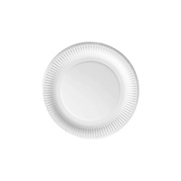 Assiettes rondes de 17 cm en carton blanc biodégradable avec bordure - 12 pcs.
