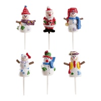 Pics de bonhommes de neige et père Noël assortis de 3,5 cm - 72 unités
