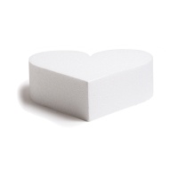 Base de coeur en polystyrène 20 x 7,5 cm - Decora