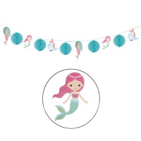 Guirlande de sirène avec boules gigognes - 4 m