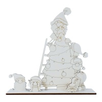 Sapin de Noël en bois avec gnomes 36 x 10 x 36 cm - Artis decor