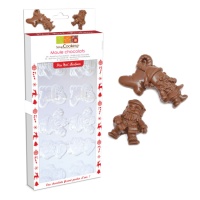 Moule à chocolat Père Noël 27,5 cm - Scrapcooking - 10 cavités