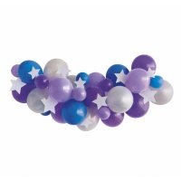 Kit de ballons violets assortis avec étoiles - 36 unités