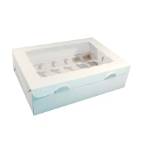Boîte pour 24 mini cupcakes blancs 33 x 25 x 7,5 cm - Sweetkolor