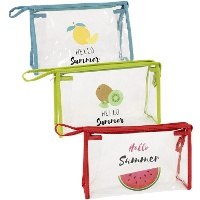 Trousse de toilette avec motifs de fruits, 24 x 15 x 8 cm - 1 unité