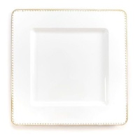 Assiette avec bordure dorée 33 x 33 cm - DCasa