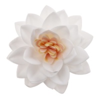 Gaufrettes de fleurs de lotus blanches 7 cm - Dekora - 15 pcs.