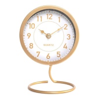 Horloge de table blanche et or - DCasa