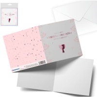 Carte de voeux Communion Calice rose