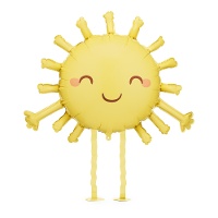 Ballon Soleil Souriant de 77 x 62 cm avec pieds