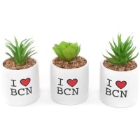 Plante artificielle avec jardinière I love BCN assortie 7 x 7,5 cm