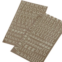 Lettres autocollantes pailletées 1,5 cm - 2 feuilles