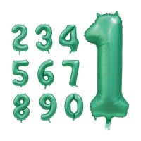Ballon numéro vert satiné de 86 cm