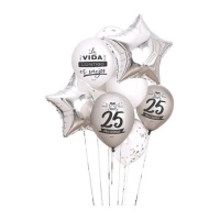 Ballons assortis 25e anniversaire - 10 pcs.