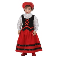 Costume de bergère rouge et noir pour bébés