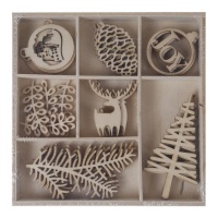 Figurines en bois découpées pour la joie dans le monde - Artis decor - 35 pcs.