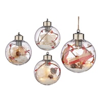 Boule de Noël transparente avec leds 8 cm - 1 unité