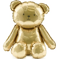 Ballon ours Teddy doré de 42 x 38 cm