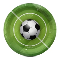 Gobelets Football avec ballon sur gazon de 18 cm - 8 pièces