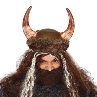 Casque viking avec cheveux