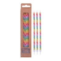 Bougies longues multicolores 15,5 cm - PME - 6 pcs.