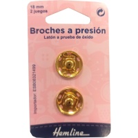 Boutons-pression plaqués or de 1,8 cm - Hemline - 2 paires