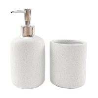 Set de bain blanc chiné - 2 pièces