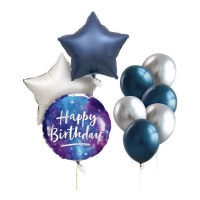 Bouquet Espace Joyeux Anniversaire - 9 pcs.