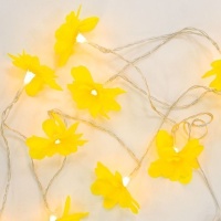 Guirlande de fleurs jaunes à piles avec lumières LED - 1,65 m