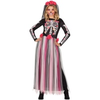 Costume de Catrina avec longue jupe en tulle