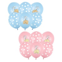 Ballons latex bébé éléphant 30 cm - 6 pièces - PartyDeco