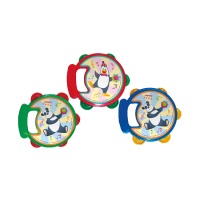 Tambourin en plastique avec motifs assortis 14 cm