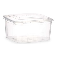 Tupper rectangulaire en plastique de 1000 ml avec couvercle et couvercle fermé