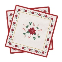Serviettes de Noël Poinsettia 16,5 x 16,5 cm - 20 unités