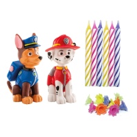 Ensemble de gâteaux Paw Patrol avec figurines et bougies de la Patrouille Canine - Dekora