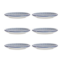 Assiette géométrique bleue 24 cm - Vessia - 6 pcs.