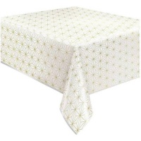 Nappe métallisée avec formes géométriques dorées 1,37 x 2,13 m