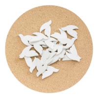 Figurines en bois de pigeon blanc 3 cm - 20 unités
