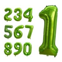 Ballon numéroté vert vif de 1 m