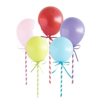 Décor de gâteau avec ballons colorés - 5 unités