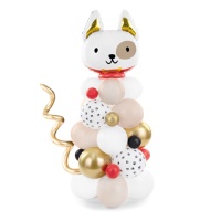 Bouquet de ballons chien blanc - PartyDeco - 64 pcs.