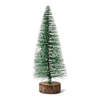 Sapin de Noël avec base en bois de 16 cm