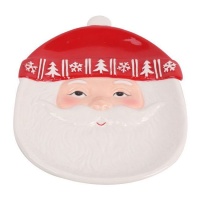 Plateau Père Noël avec chapeau décoré, 21 x 22 x 2,5 cm - 1 unité