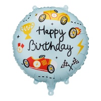 Ballon Racing bleu 35 cm