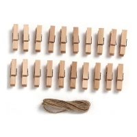 Pince à épiler en bois couleur naturelle 3,5 cm - 20 pcs.